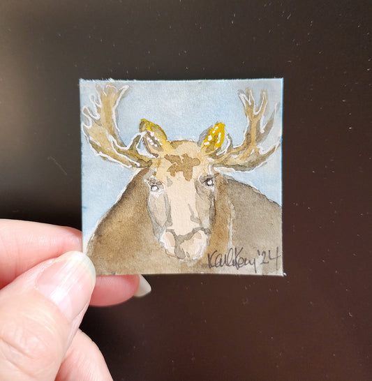 Miniature Moose Painting