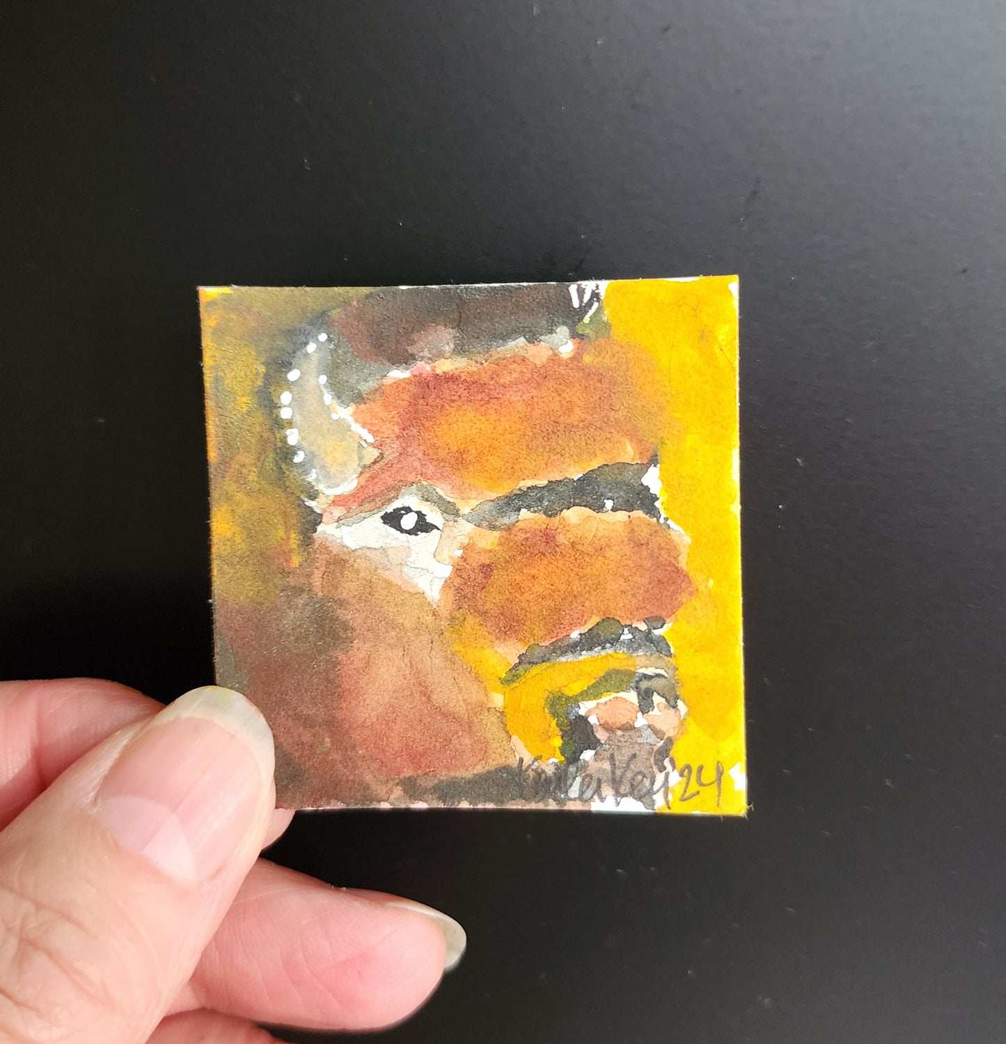 Miniature Buffalo Painting