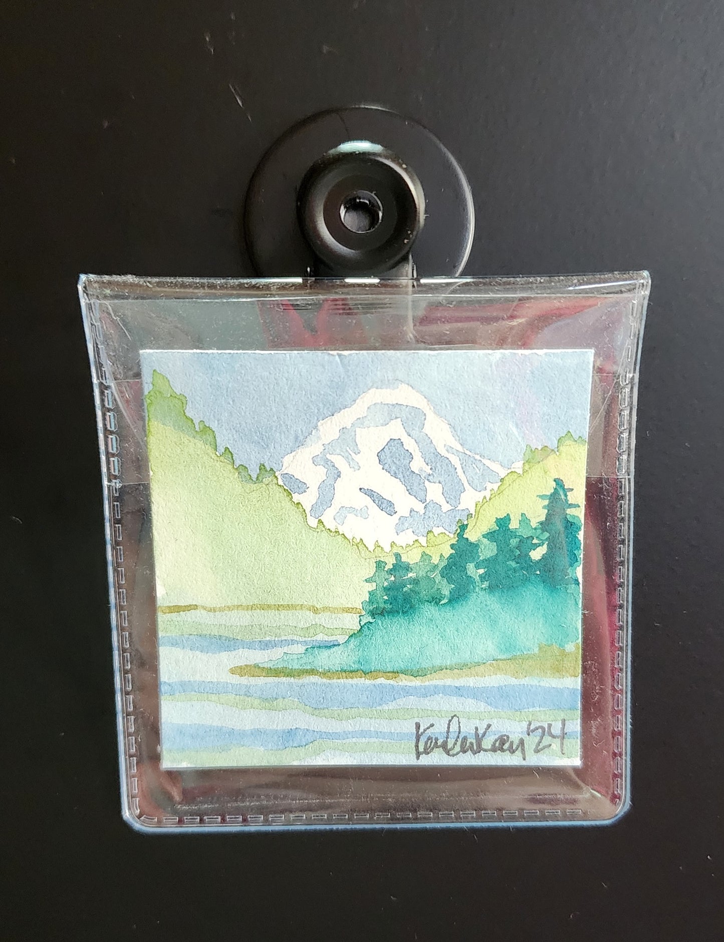 Miniature Mt Baker from the San Juan Islands Painting