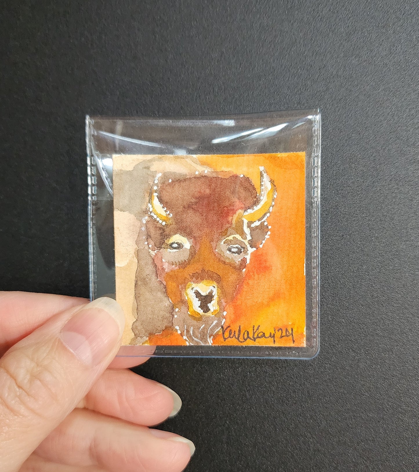 Miniature Buffalo Painting