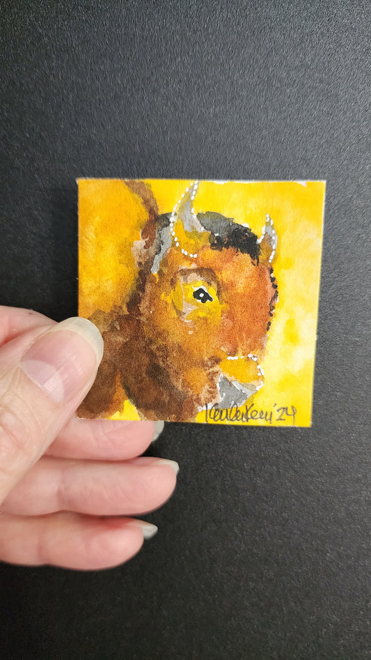 Miniature Buffalo Painting