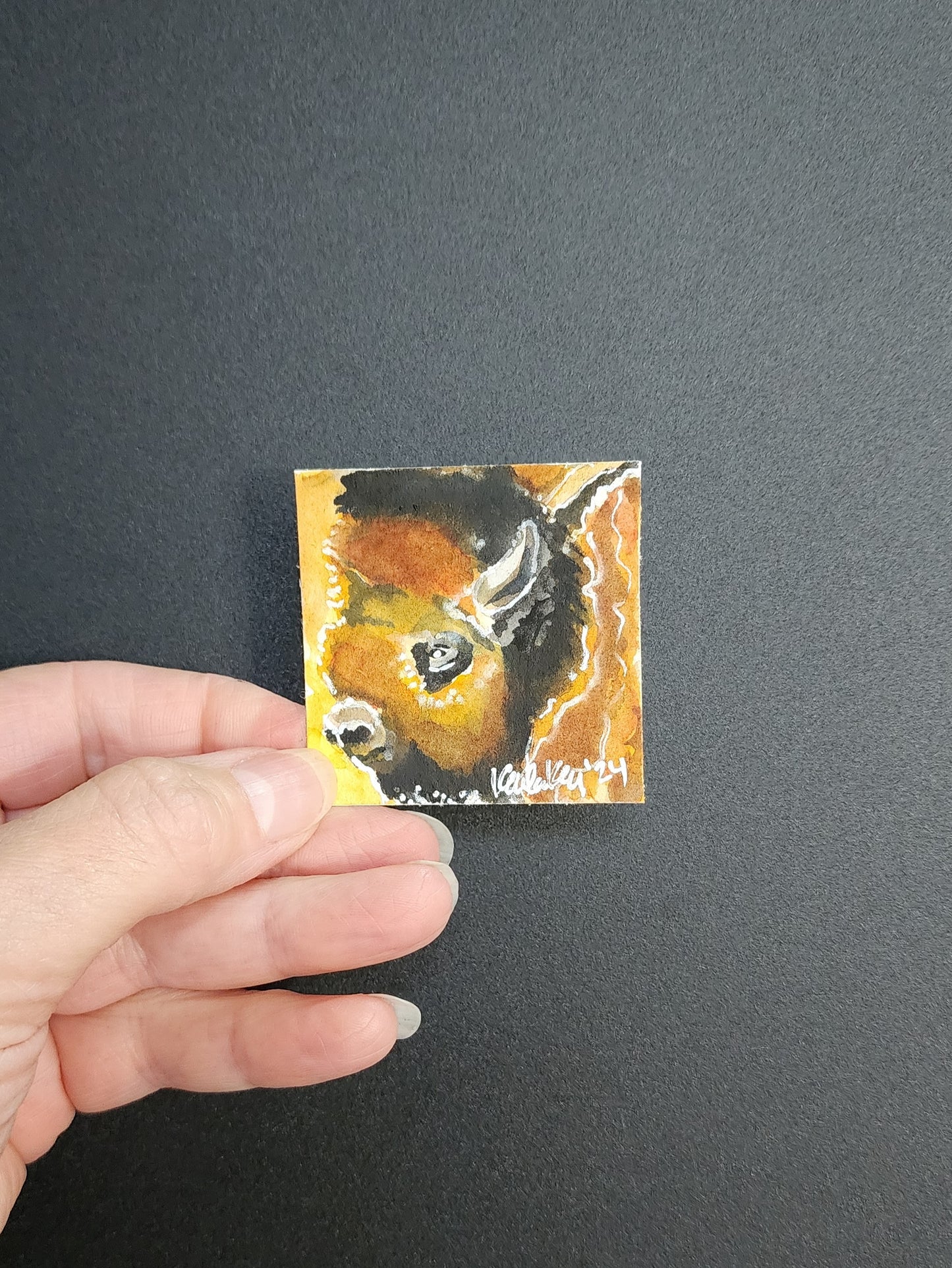 Miniature Buffalo Painting