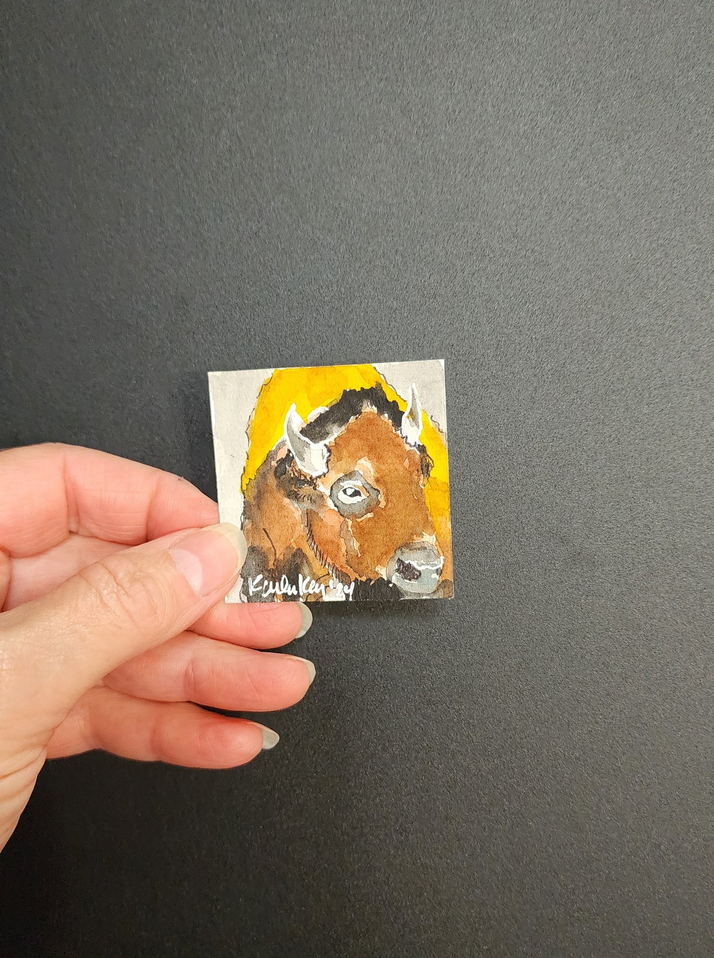 Miniature Buffalo Painting