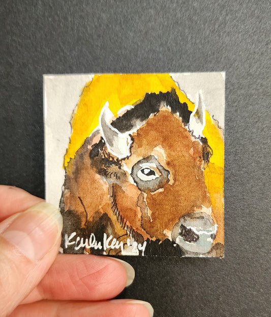 Miniature Buffalo Painting