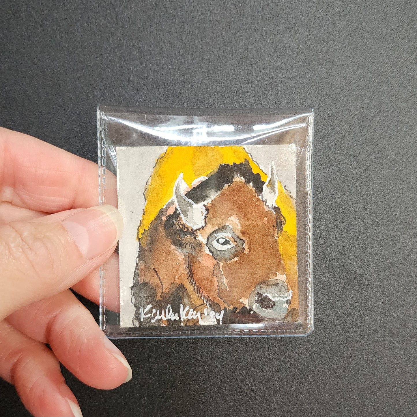 Miniature Buffalo Painting