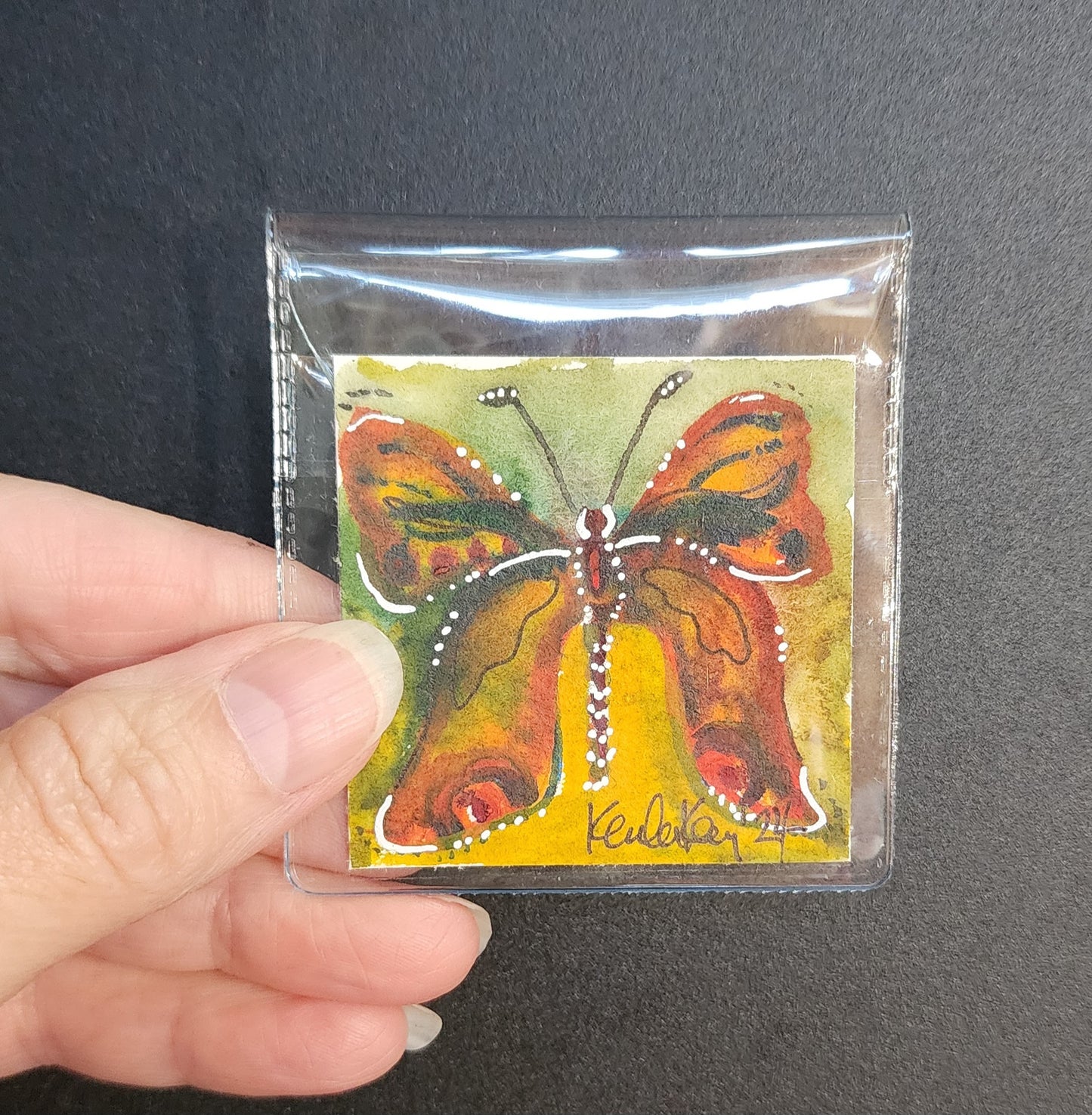 Miniature Earthy Butterfly Painting